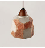 Artisan Microcement Pendant Light with Walnut Accent