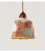 Artisan Microcement Pendant Light with Walnut Accent