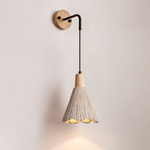 Artisan Microcement Wall Sconce with Wood Accent – Modern Minimalist Lighting