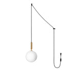 Scandiluxe Brass Pendant Light with Glass Shade – Modern Swag Ceiling Lamp
