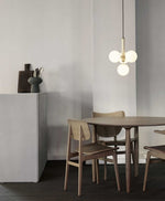 Scandiluxe Brass Pendant Light with Glass Shade – Modern Swag Ceiling Lamp