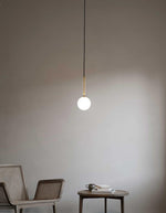 Scandiluxe Brass Pendant Light with Glass Shade – Modern Swag Ceiling Lamp