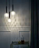 Scandiluxe Brass Pendant Light with Glass Shade – Modern Swag Ceiling Lamp