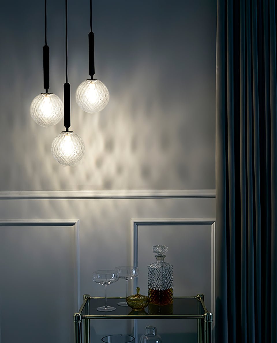 Scandiluxe Brass Pendant Light with Glass Shade – Modern Swag Ceiling Lamp