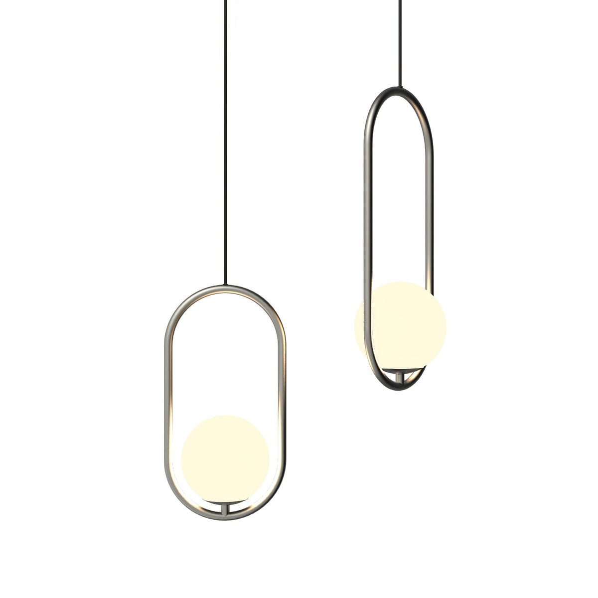 Mila Brass Pendant Swag Light – Hand-Blown Glass & Brass Hanging Lamp