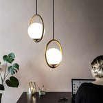 Mila Brass Pendant Swag Light – Hand-Blown Glass & Brass Hanging Lamp