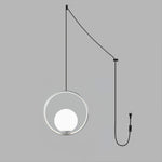Mila Brass Pendant Swag Light – Hand-Blown Glass & Brass Hanging Lamp