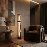 Miles Floor Lamp – Hand-Blown Glass Column Light in Copper or Pearl Black