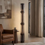 Miles Floor Lamp – Hand-Blown Glass Column Light in Copper or Pearl Black