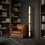 Miles Floor Lamp – Hand-Blown Glass Column Light in Copper or Pearl Black