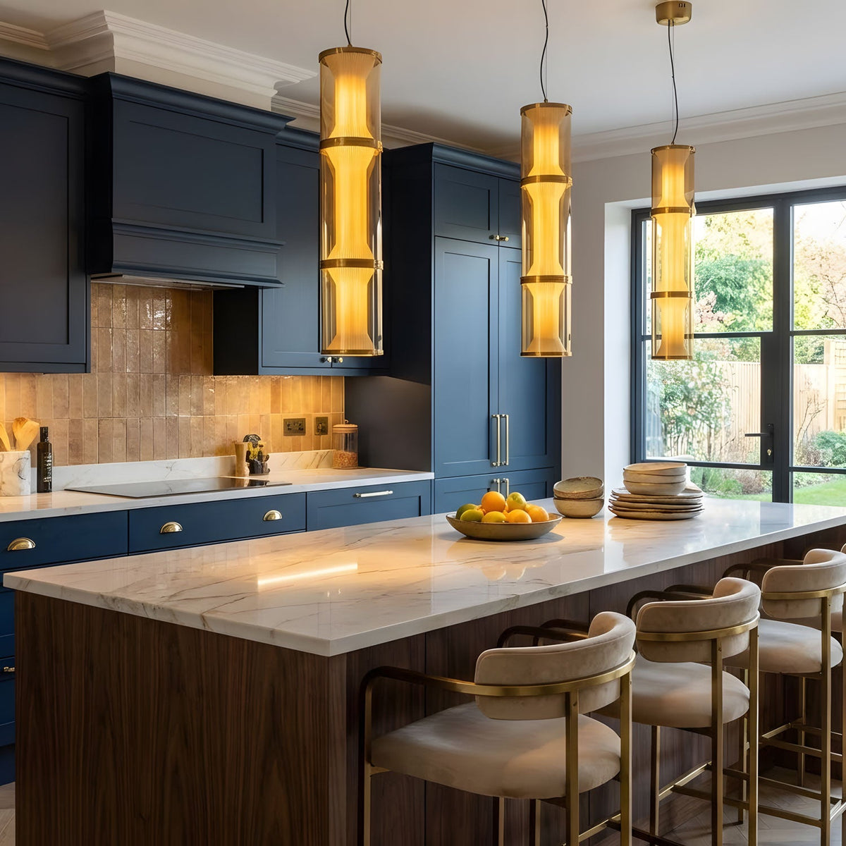 Miles Modern Linear LED Pendant Light for Dining Room & Kitchen Island