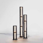 Miles Floor Lamp – Hand-Blown Glass Column Light in Copper or Pearl Black