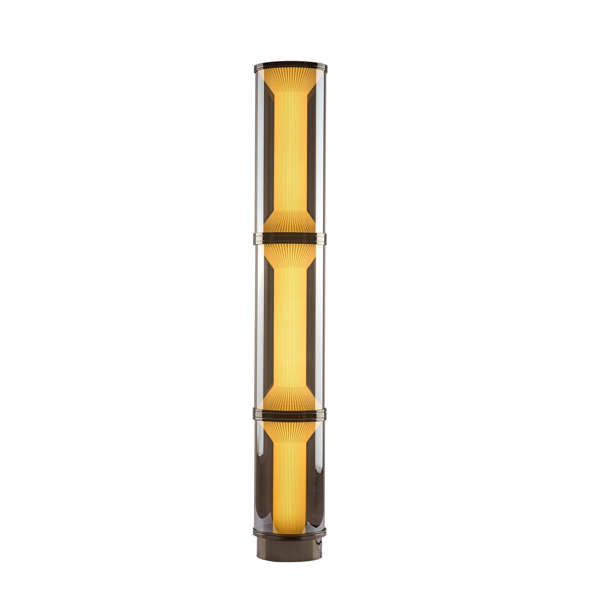 Miles Floor Lamp – Hand-Blown Glass Column Light in Copper or Pearl Black