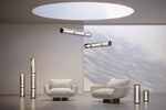 Miles Floor Lamp – Hand-Blown Glass Column Light in Copper or Pearl Black