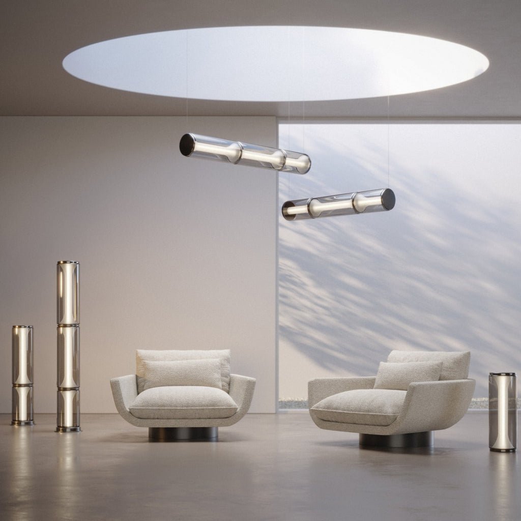 Miles Fluted Glass Table Lamp with Integrated LED