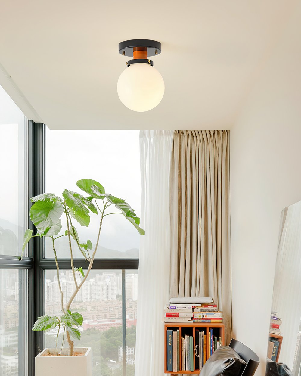 Milkball Glass Ceiling Lamp