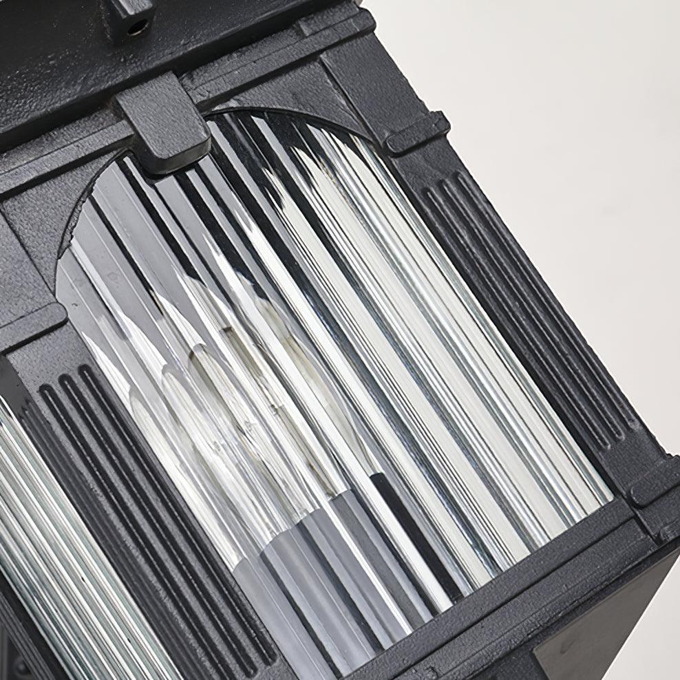 Miller Roof Outdoor Wall Light – Modern Black Metal & Glass Sconce