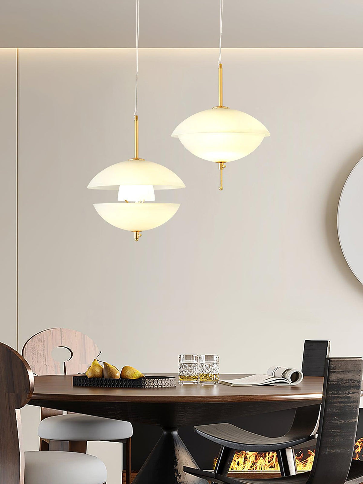 Miller Shell Pendant Light – Modern Glass & Metal Hanging Lamp for Dining, Kitchen, Bedroom