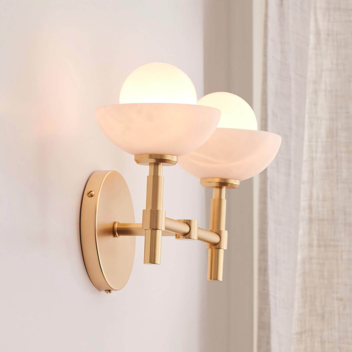 Milo Alabaster Double Wall Light — Modern Luxury Wall Sconce
