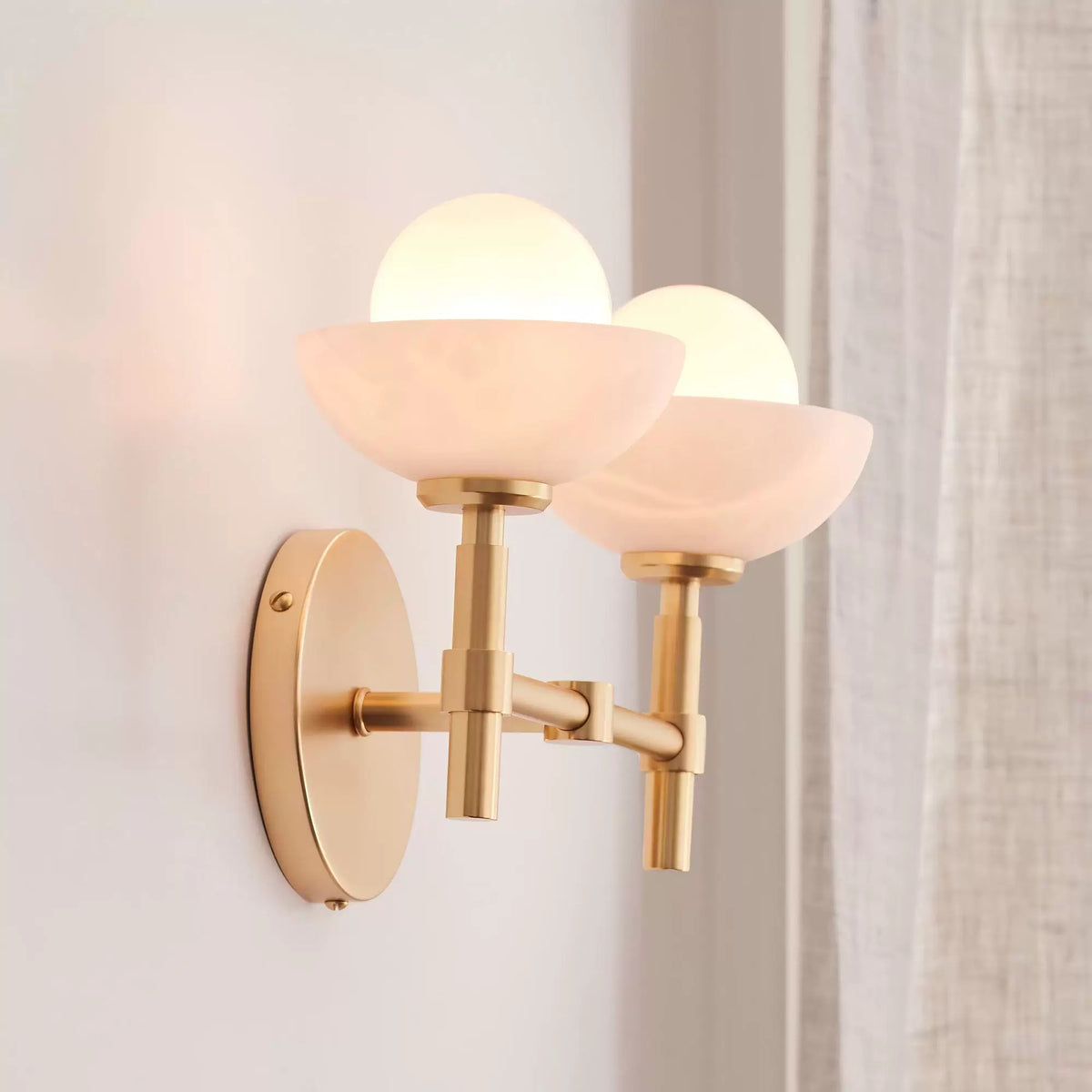 Milo Alabaster Double Wall Light — Modern Luxury Wall Sconce