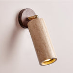Milo Travertine Wall Sconce with Brass Accents for Modern Interiors