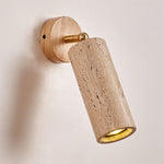 Milo Travertine Wall Sconce with Brass Accents for Modern Interiors