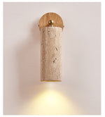 Milo Travertine Wall Sconce with Brass Accents for Modern Interiors