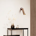 Milo Travertine Wall Sconce with Brass Accents for Modern Interiors