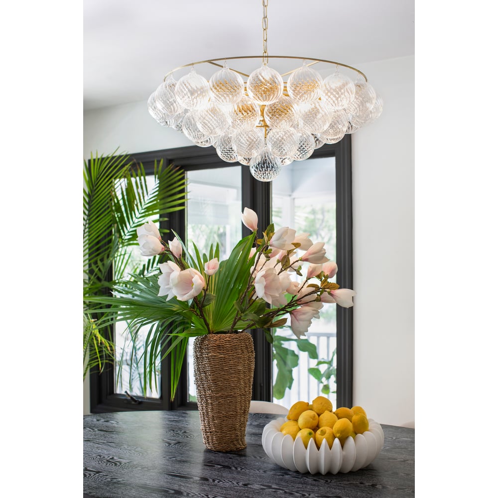 Mimi Chandelier in Champagne Glass and Aged Brass by Megan Molten