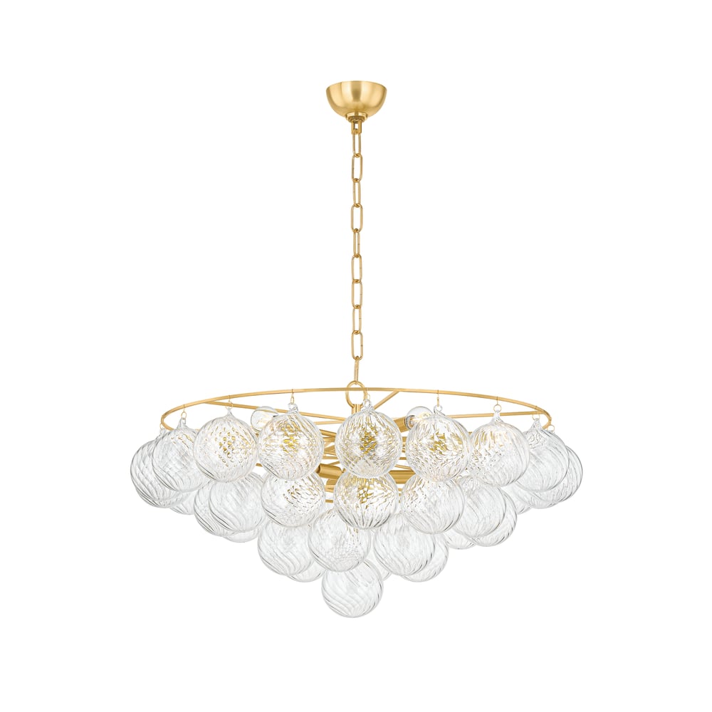 Mimi Chandelier in Champagne Glass and Aged Brass by Megan Molten