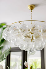 Mimi Chandelier in Champagne Glass and Aged Brass by Megan Molten