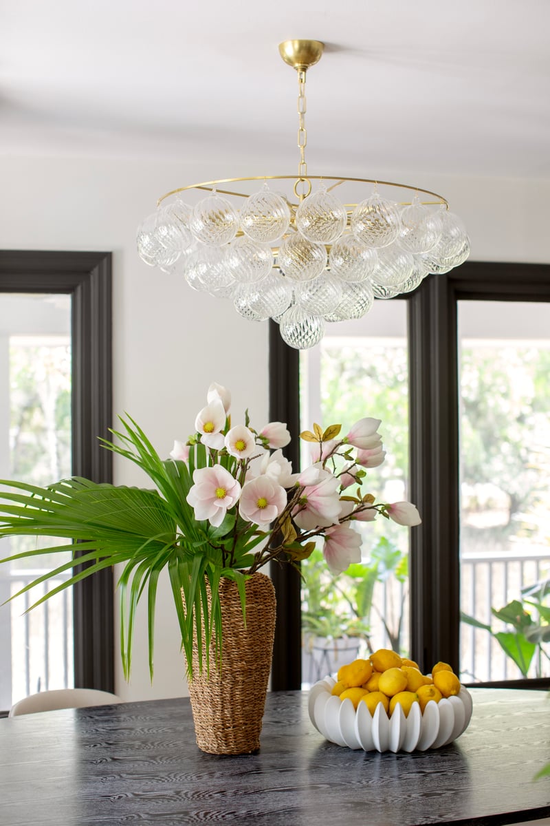Mimi Chandelier in Champagne Glass and Aged Brass by Megan Molten