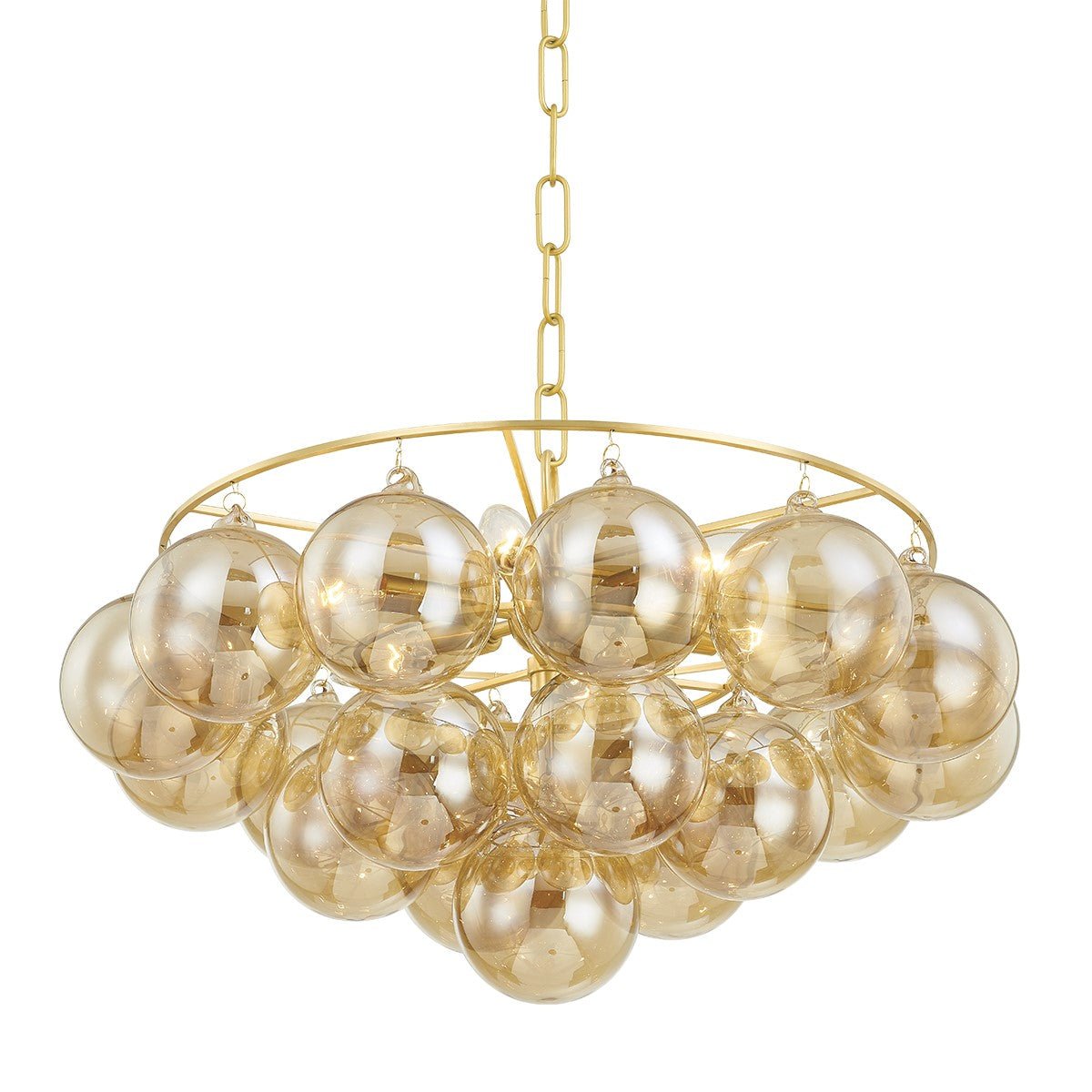 Mimi Chandelier in Champagne Glass and Aged Brass by Megan Molten