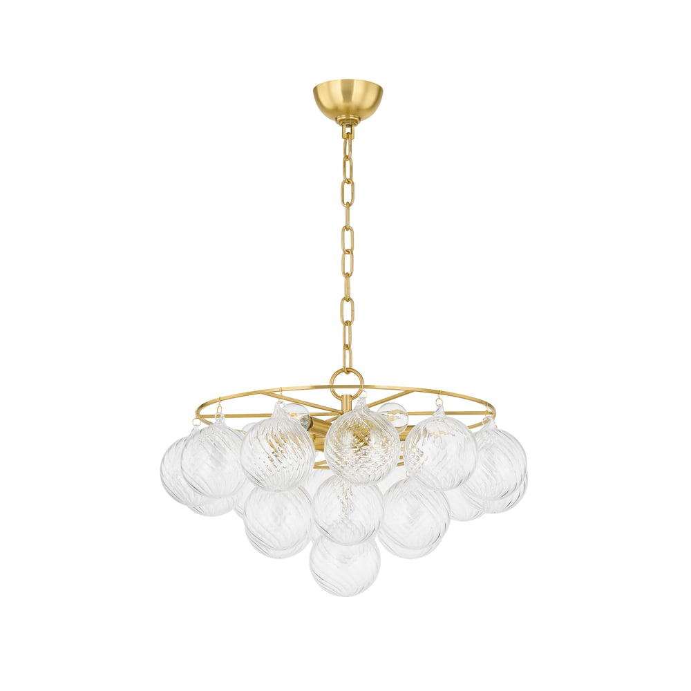 Mimi Chandelier in Champagne Glass and Aged Brass by Megan Molten