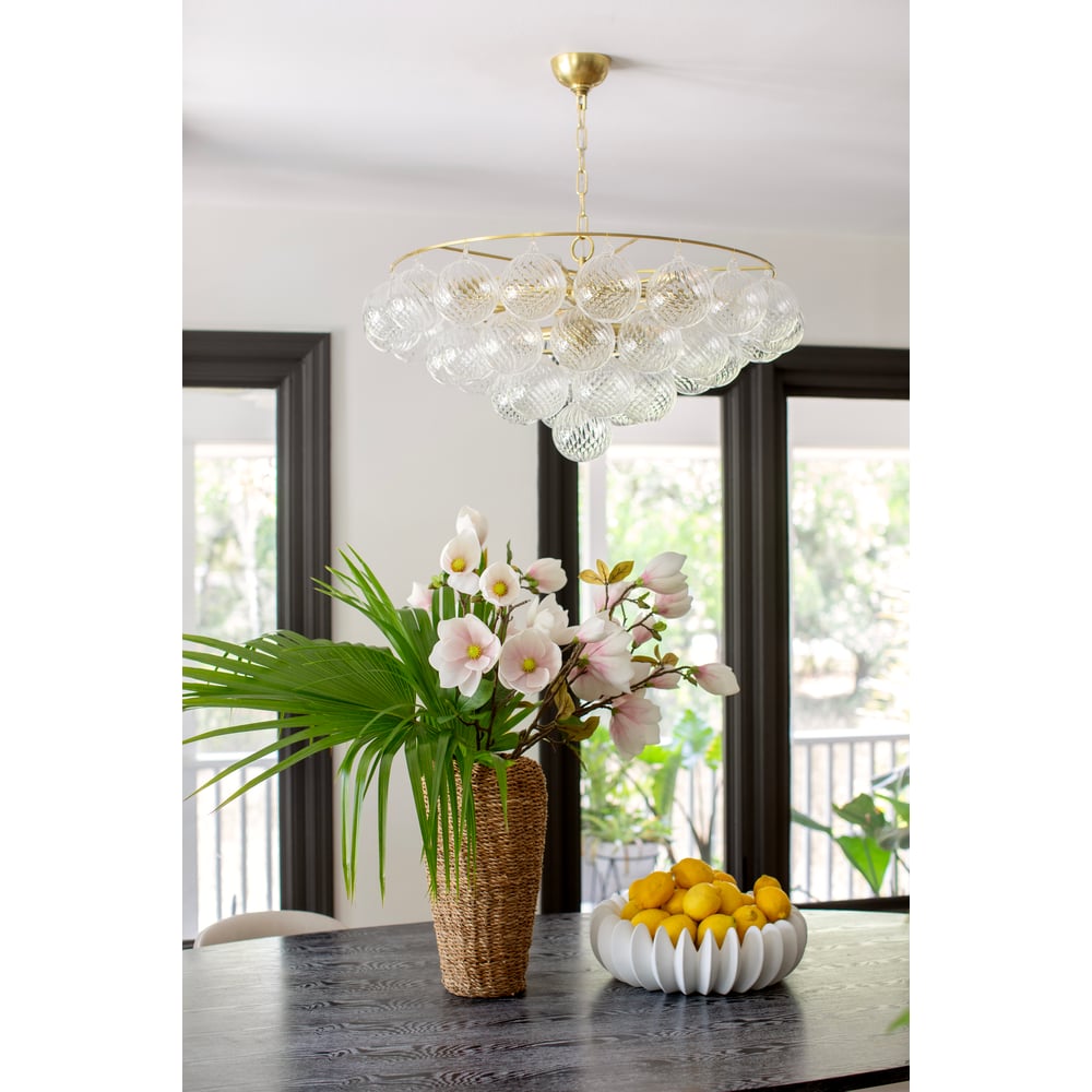 Mimi Chandelier in Champagne Glass and Aged Brass by Megan Molten