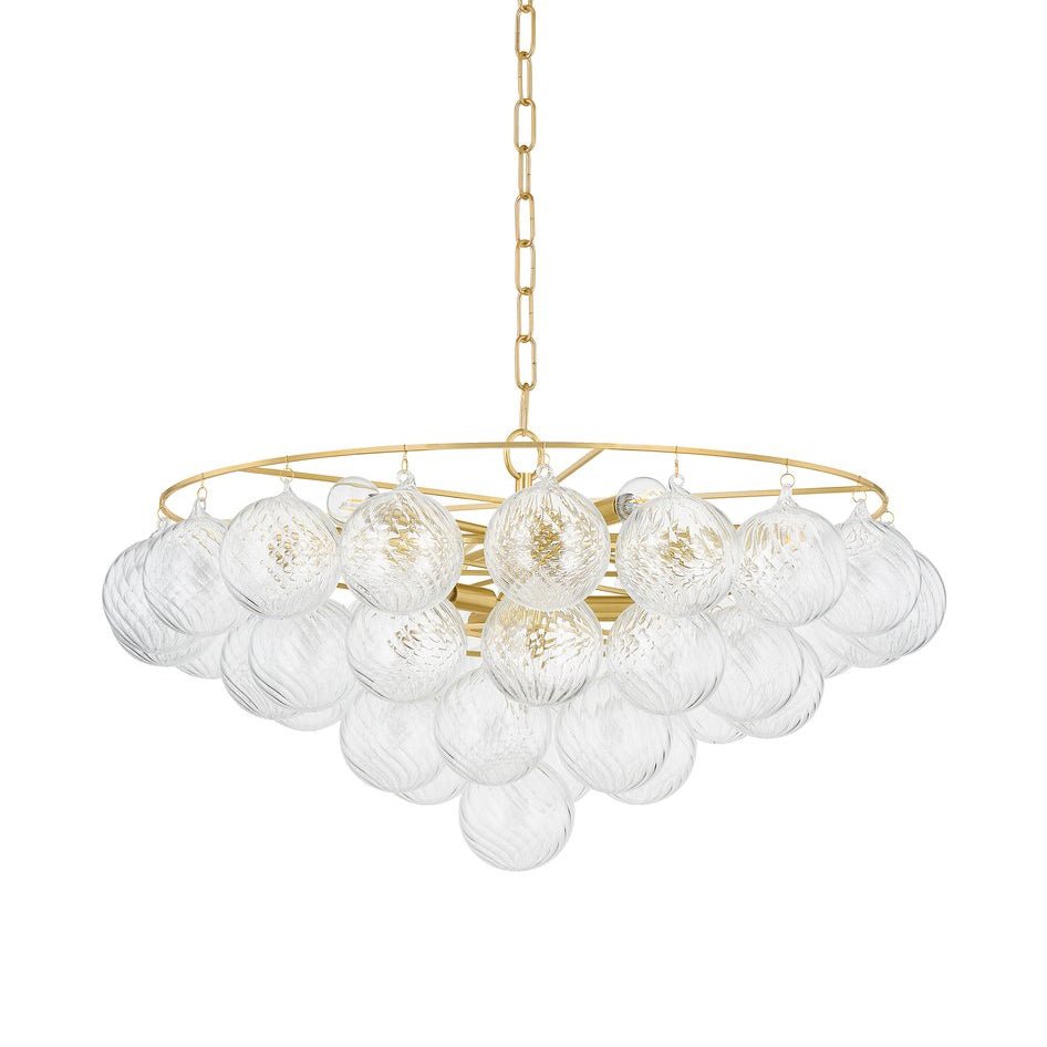 Mimi Chandelier in Champagne Glass and Aged Brass by Megan Molten
