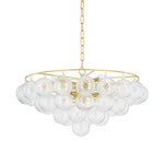 Mimi Chandelier in Champagne Glass and Aged Brass by Megan Molten