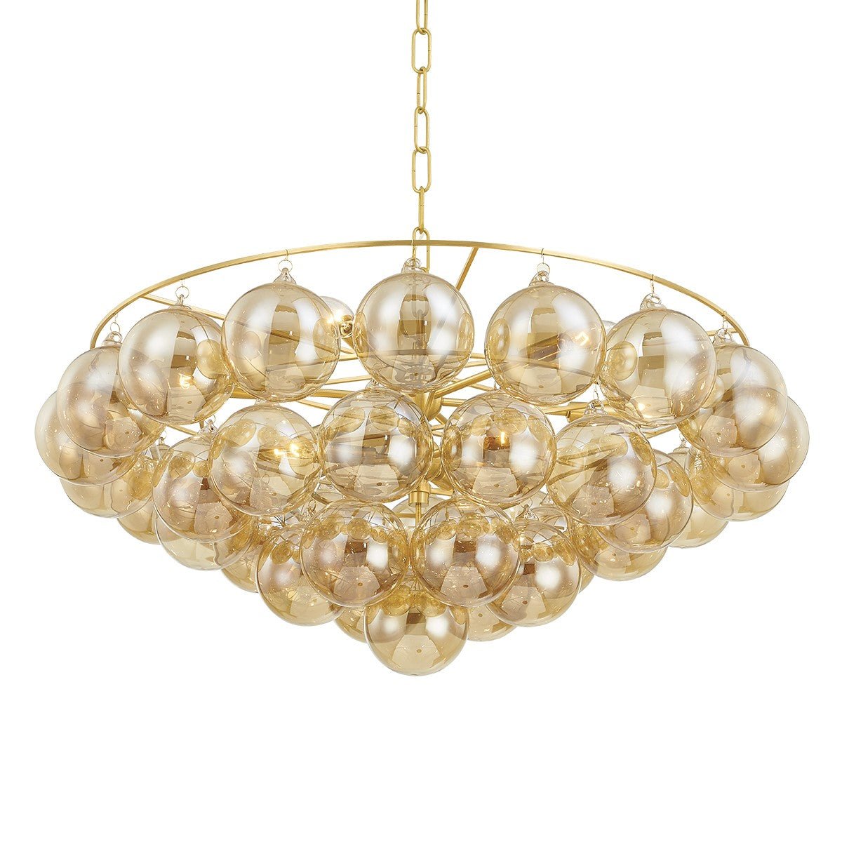 Mimi Chandelier in Champagne Glass and Aged Brass by Megan Molten
