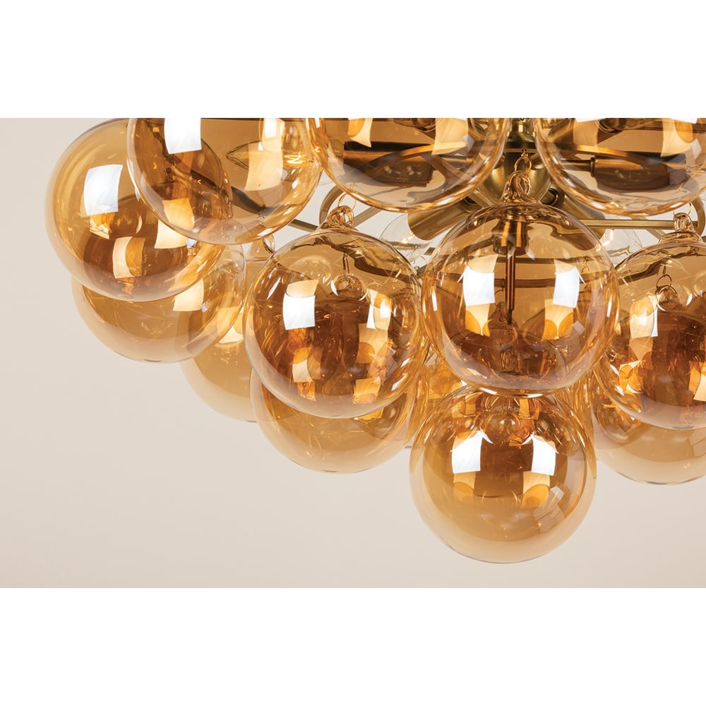 Mimi Chandelier in Champagne Glass and Aged Brass by Megan Molten