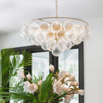 Mimi Chandelier in Champagne Glass and Aged Brass by Megan Molten
