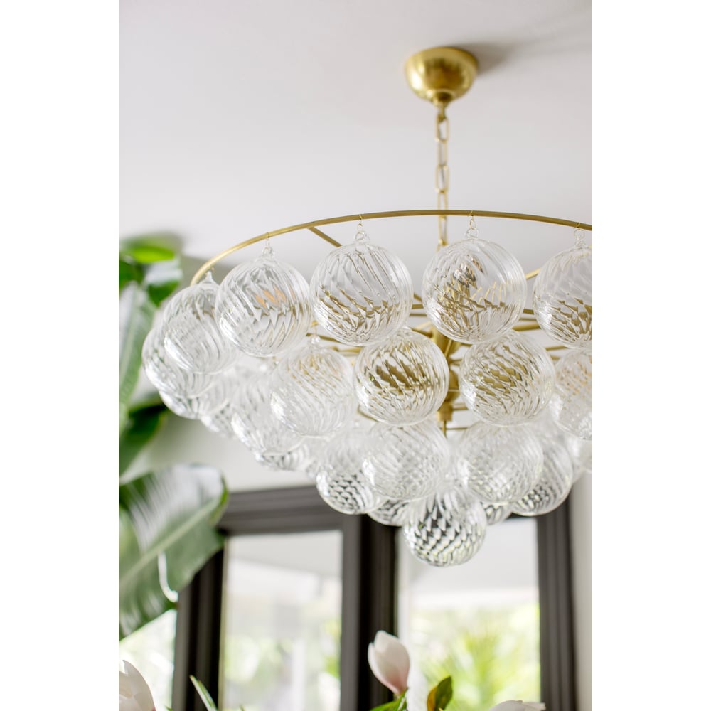 Mimi Chandelier in Champagne Glass and Aged Brass by Megan Molten