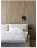Modern Recessed Wall Sconce with Rotating LED Head, Black Finish
