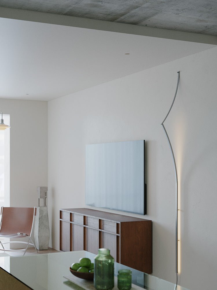 Sculptural Ribbon LED Wall Sconce in Silver – Modern Minimalist Lighting