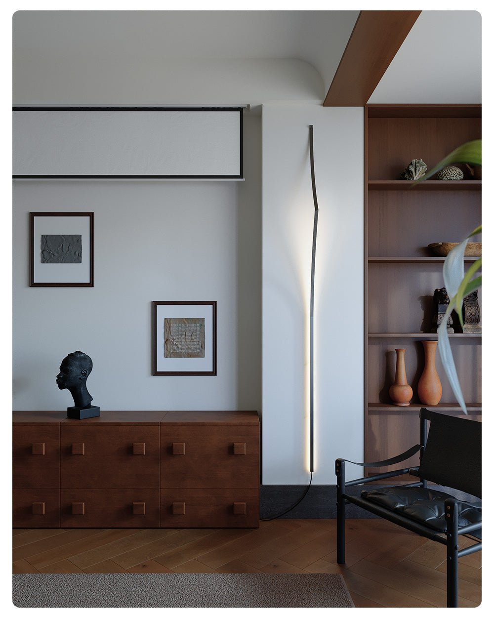 Sculptural Ribbon LED Wall Sconce in Silver – Modern Minimalist Lighting