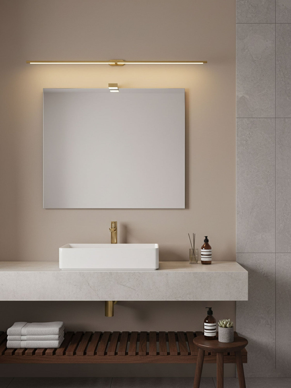 Minimalist Linear Rechargeable Wall Sconce – Cordless LED Vanity Light