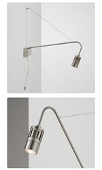 Adjustable Wall Sconce with Integrated LED for Reading and Ambient Light