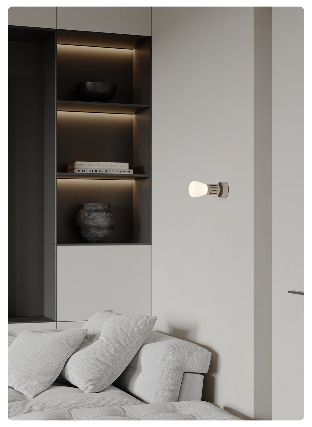 Adjustable Wall Sconce with Integrated LED for Reading and Ambient Light