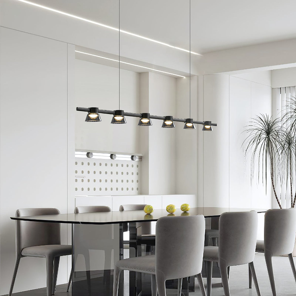 Minimalist Island Glass Chandelier