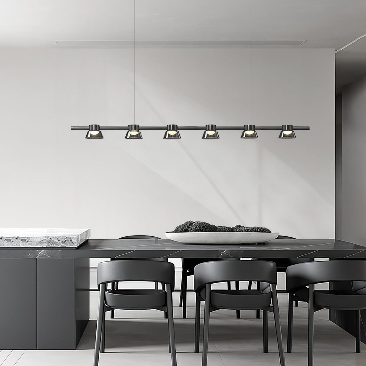 Minimalist Island Glass Chandelier