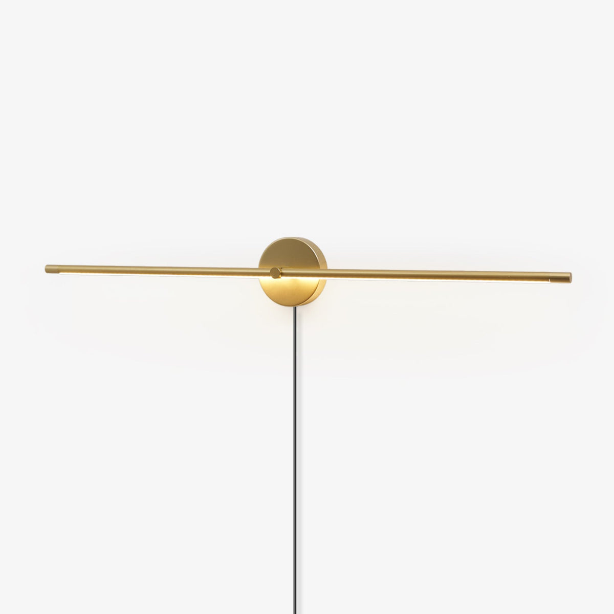 Linear LED Plug-In Wall Sconce with Metal Body and Warm Glow